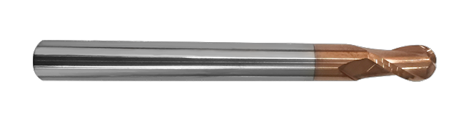 2-flute extended ball nose milling cutter