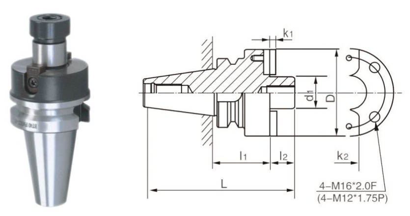 BT-FMB flat milling shank Structural diagram