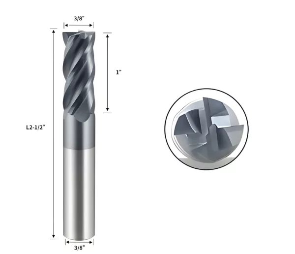 3_8 inch 4 Flute End Mill
