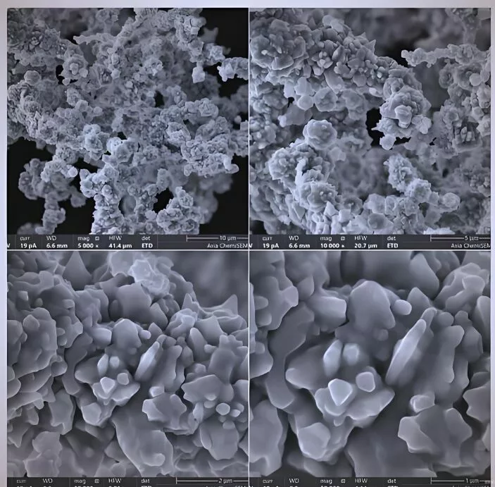 Electron microscopy reveals the microscopic features and elemental distribution of cemented carbide powder.